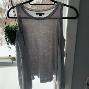 Small Gray American Eagle cut out shoulders sweater